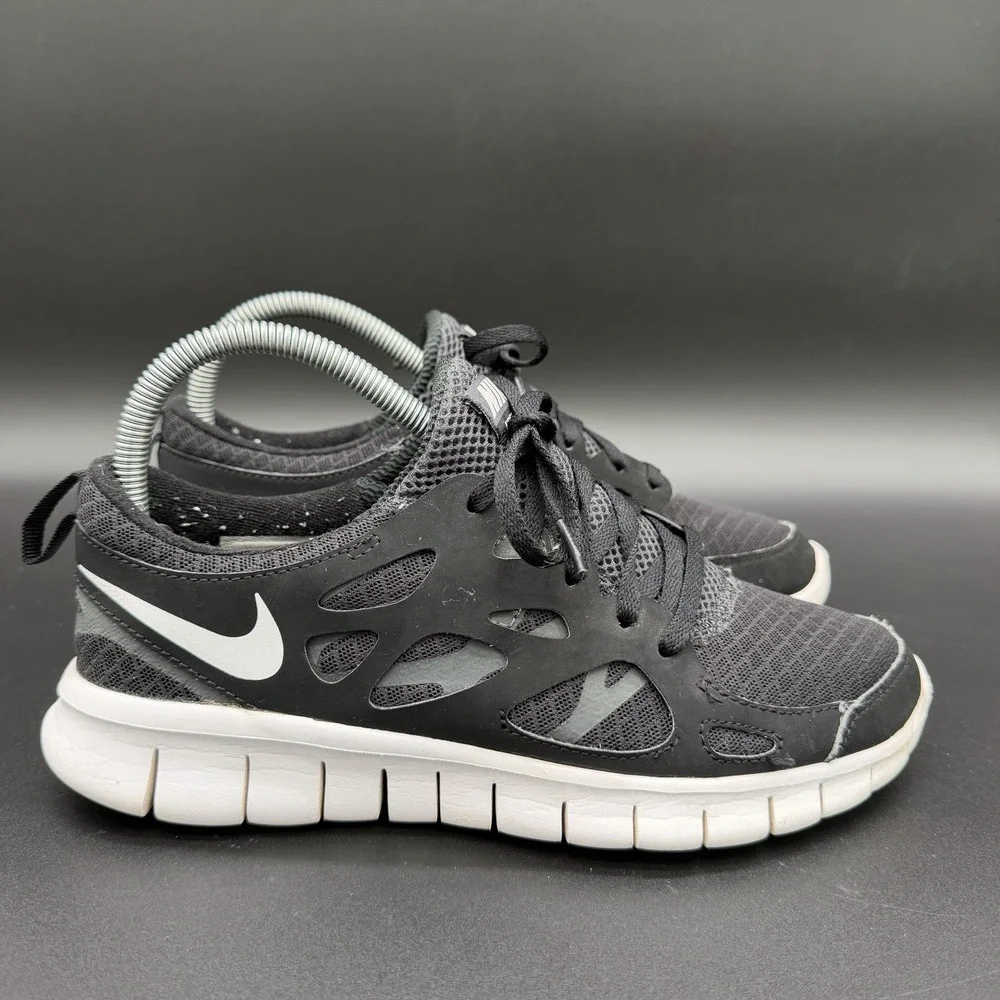 Nike Shoes 6.5y Free Run 2 Sneaker Black Mesh Lace Up Running Shoes